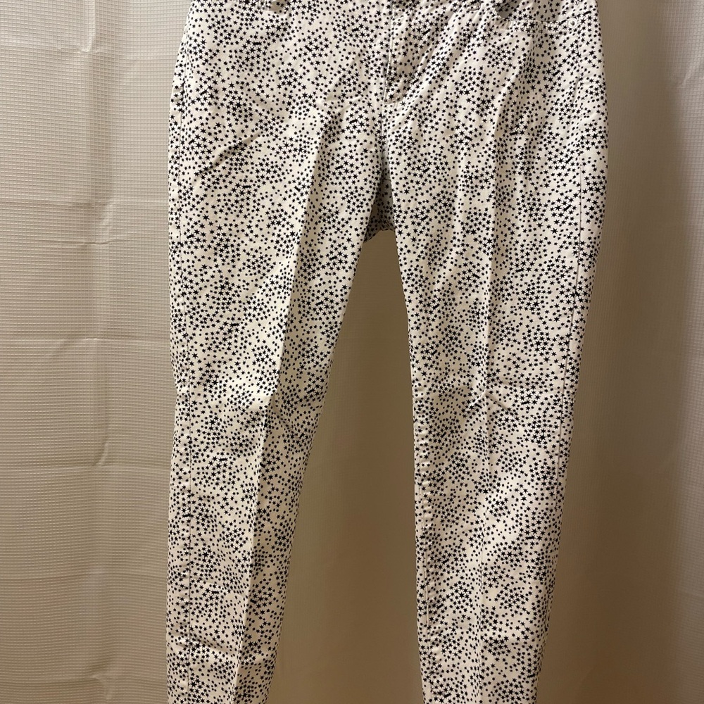 Michael Kors White Pants with Black Star Pattern
